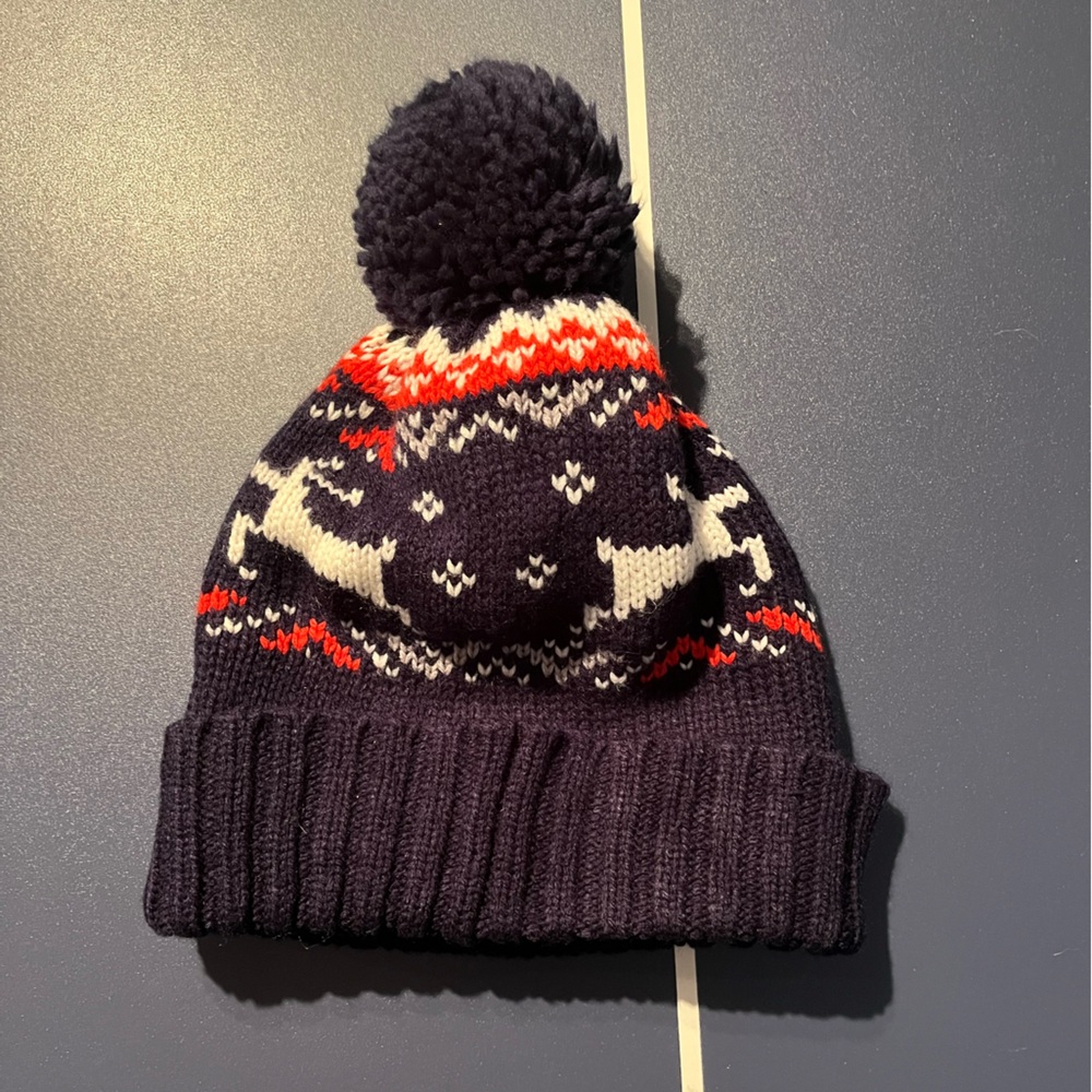 Old Navy Navy Blue Knit Pom-Pom Beanie